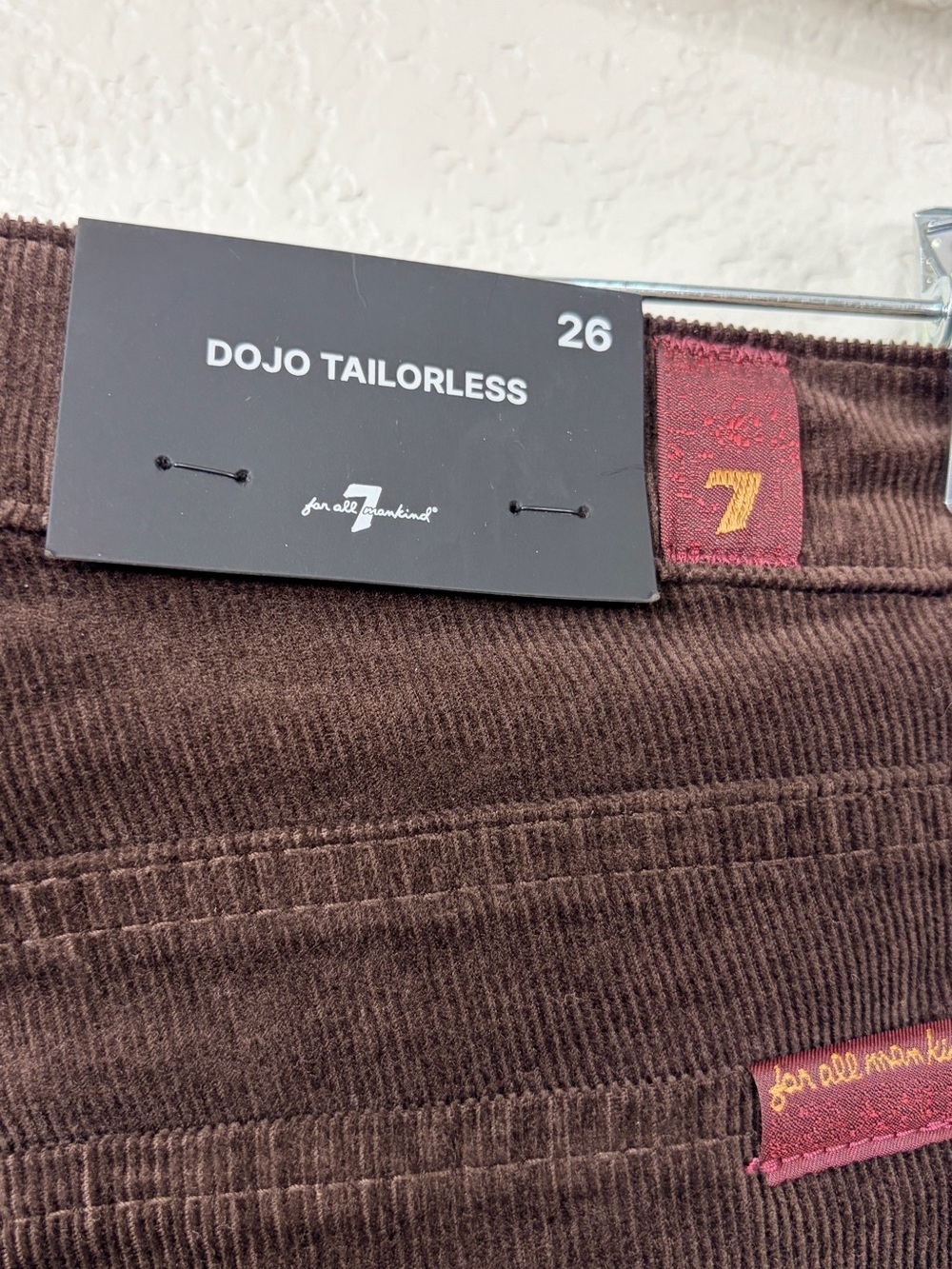 7 for All Mankind DOJO Tailorless Brown Corduroy Jeans - 26 x 32 NWT - Picture 6 of 14
